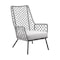 Armen Living Marco Indoor Outdoor Steel Lounge Chair with Gray Rope and Gray Cushion LCMPCHGRY - alternate 1